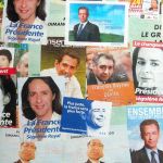 Fausses affiches électorales avec le meêm visage en Ségolène Royal, en Sarkozy, en Bayrou