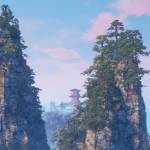 mMontagnes sur ciel roses