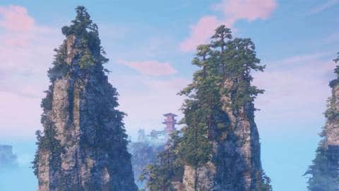 mMontagnes sur ciel roses