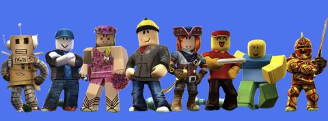 Roblox-bleu Personnages Roblox sur fond bleu