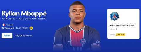 On a testé Sorare, le jeu qui valait 4 milliards de dollars Profil de Mbappé sur Sorare