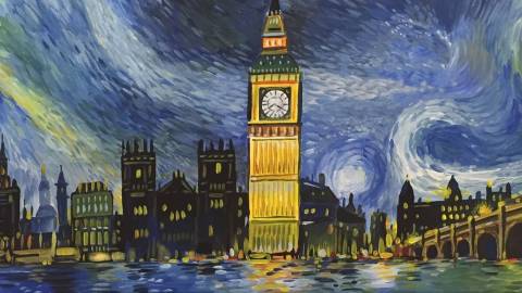 tableau de van gogh sur le paysage londonien