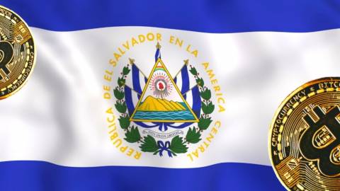 bitcoin et drapeau du salvador