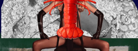 Ménopause, le dernier tabou féminin à faire voler en éclat au travail Une femme assise sur une chaise les jambes écartées avec un homard rouge dessus