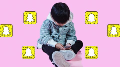 un petit enfant sur snapchat