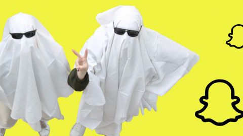 Des fantômes cool sur fond jaune