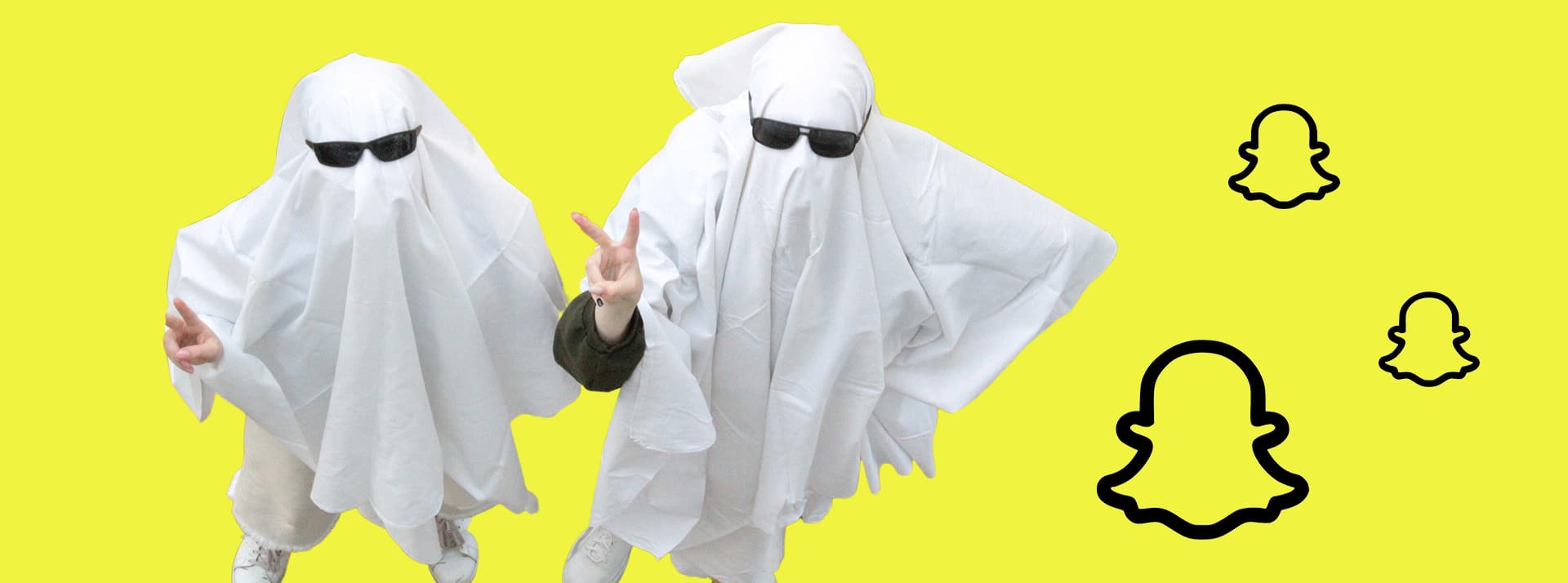 Pourquoi Snapchat est de nouveau en vue - L'ADN Des fantômes cool sur fond jaune