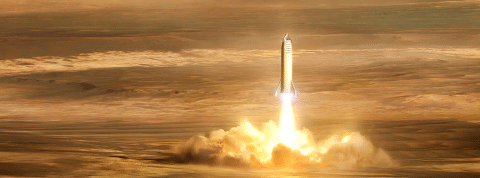 Concept de vaisseau pour s'installer sur Mars, par SpaceX Concept de vaisseau pour s'installer sur Mars, par SpaceX