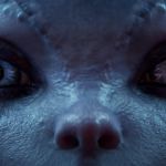 Personnage virtuel à la peau bleue de Star Atlas