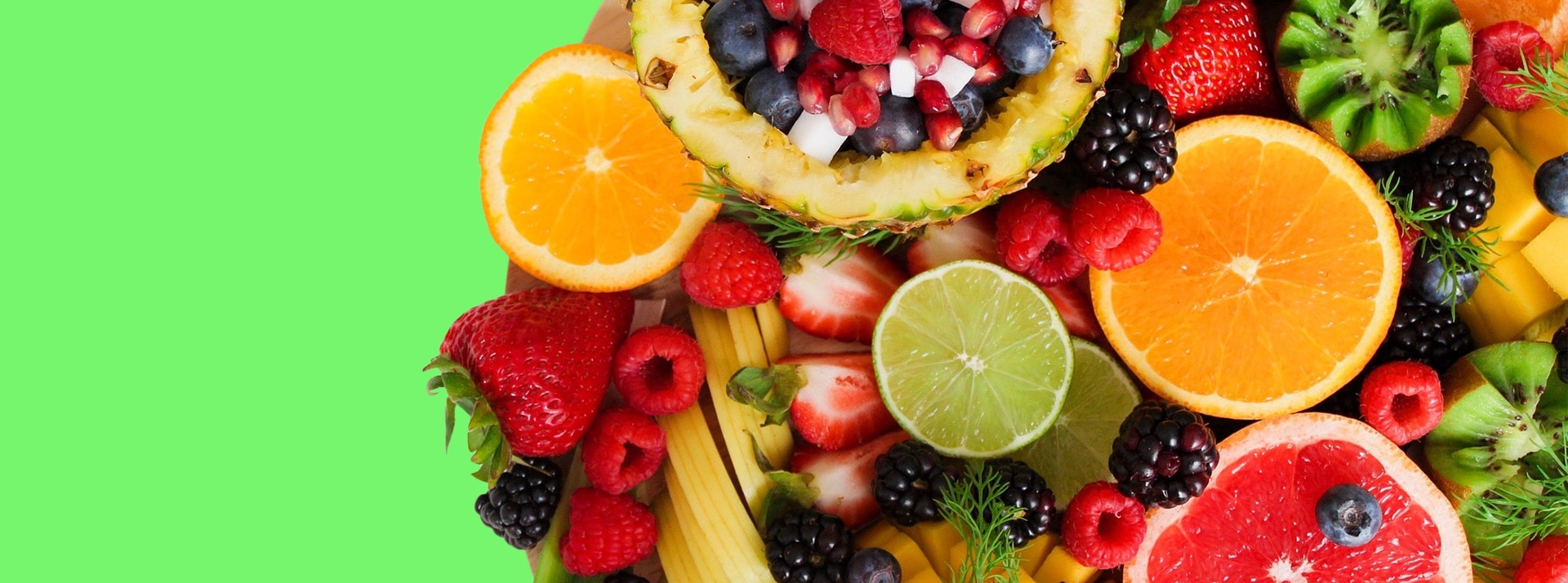 Trang-Doan - L'ADN Fruits sur fond vert