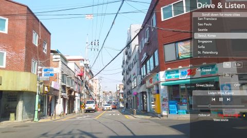Une rue de Séoul prise via Drive & Listen