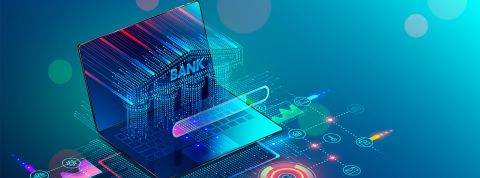 Illustration originale d'unenéobanque sur un ordinateur