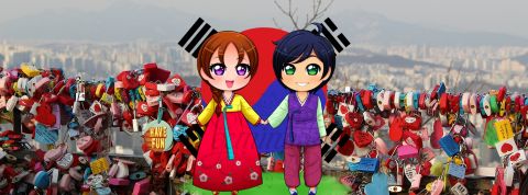 Pour se prendre un shot coréen Petit couple animé sur photo de Corée du sud