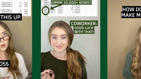 Des captures d'écran de l'influenceuse miss.excel