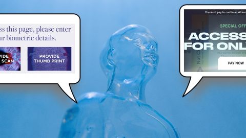 Silhouette homme vide et bannières futuristes