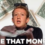 Montage de Mark Zuckerberg offrant des dollars