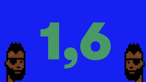 Les ventes de CryptoPunks dépassent 1,6 milliard de dollars Le chiffre 1,6 accompagné d'images de CryptoPunks