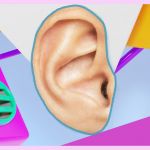 Une oreille sur fond rose