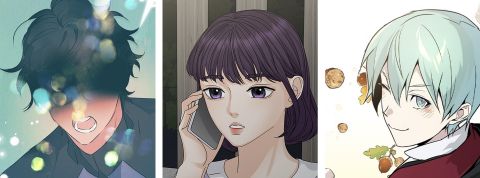 Les genres de webtoons Trois personnages de trois webtoons