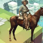 Cow boy sur fond jeu Sandbox