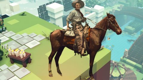 Cow boy sur fond jeu Sandbox
