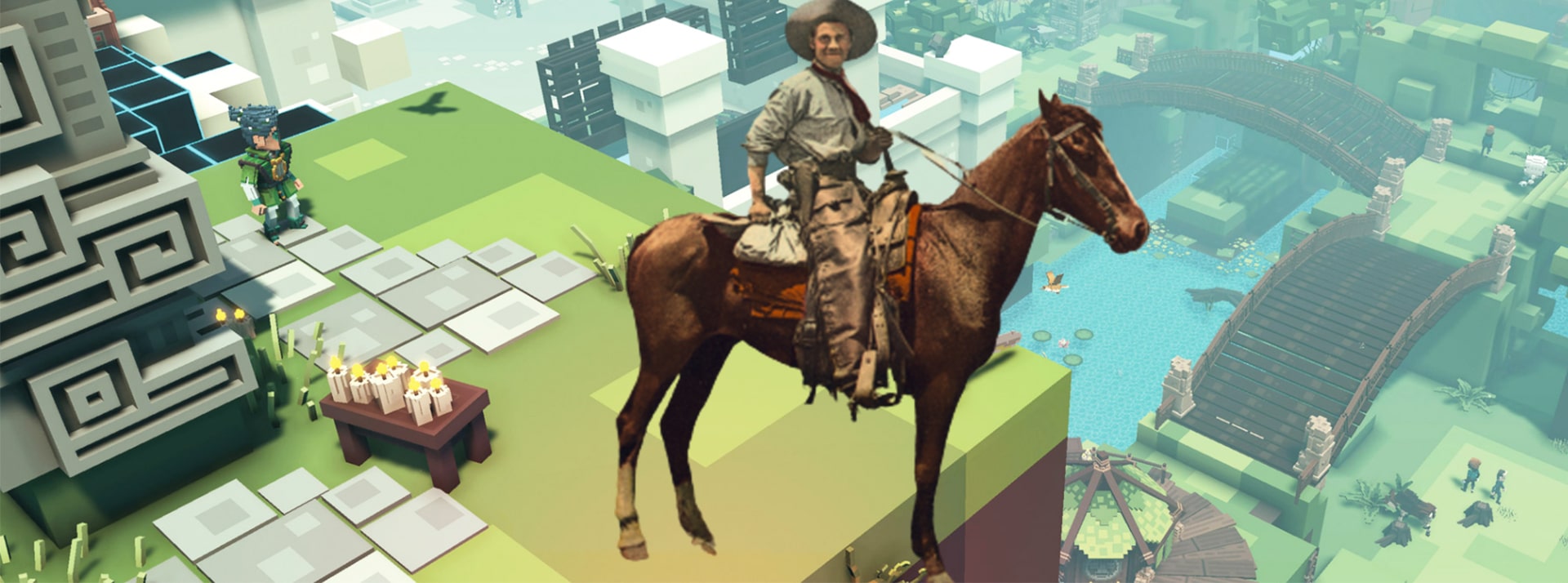 - L'ADN Cow boy sur fond jeu Sandbox