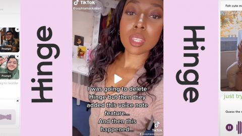 Montage avec des vidéos TikTok sur la fonctionnalité Hinge voice prompt