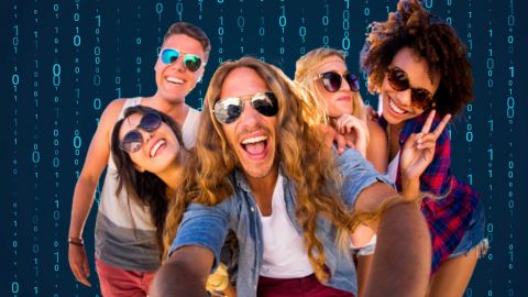 C'est quoi les DAO, ces nouvelles communautés crypto sur le web ? Un groupe d'amis sur fond de 1 et de 0