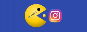 PacMan Meta en train de manger le logo Instagram