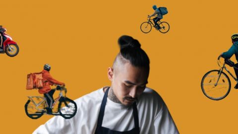 Un restaurateur accablé et des livreurs qui gravitent autour