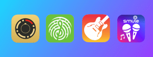 figure, yousician, garageband et smule sont des applis pour apprendre la musique