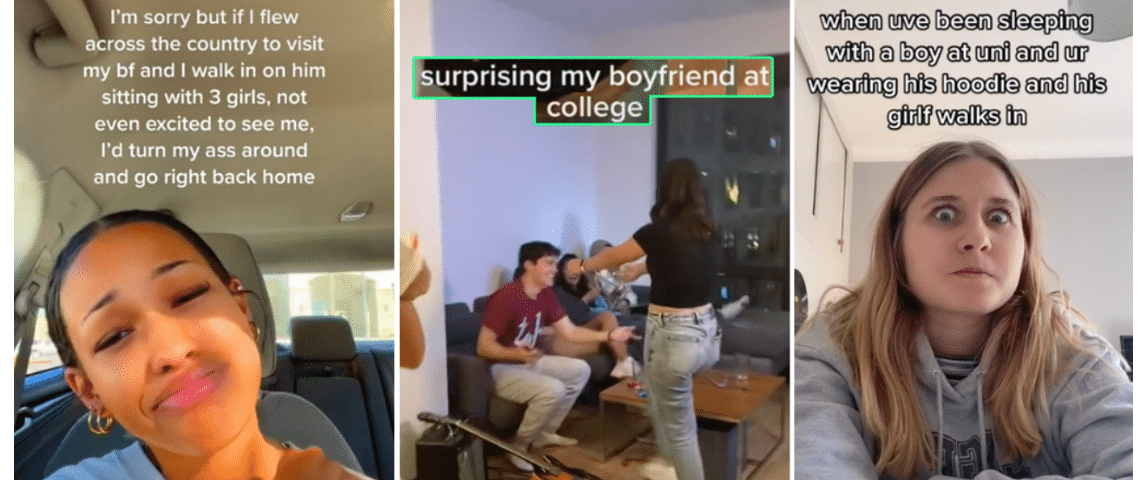 Couch guy, le fait divers du web qu'il ne fallait surtout pas rater Deux screenshts tiktok entourant le mème couch guy
