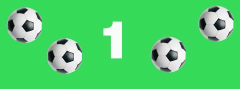 sorare chiffre 1 avec ballons de foot sur fond vert