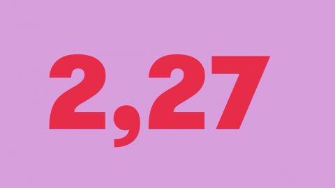 Le chiffre 2,27 milliards d'euros en rouge sur fond rose