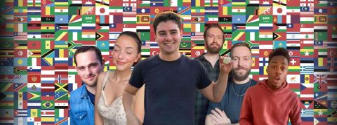 Comment la génération Z prend des cours de langue sur TikTok ? De gauche à droite, Loic Suberville, Shauna Dewit, Xiaoma, Calvin&Habs et Tonton Gibi