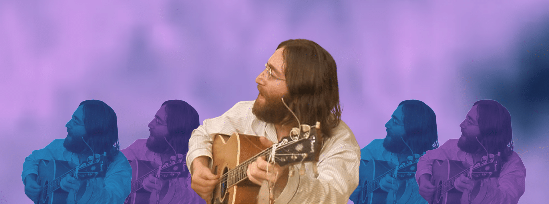 Les Beatles et John Lennon bientôt déclinés en NFT - L'ADN John Lennon, chante et joue de la guitare