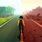 Image du jeu vidéo Plasticity, où la jeune Noa cherche à réparer un monde en crise écologique