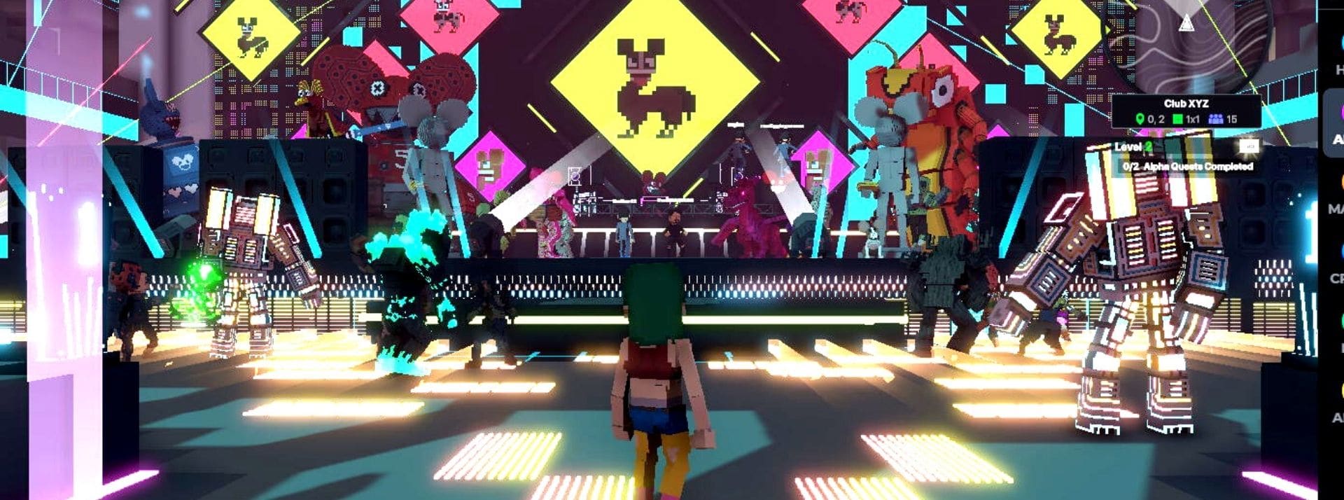 e premier parc d’attraction musical va ouvrir ses portes dans le métavers - L'ADN Capture d'écran d'un concert dans The SandBox