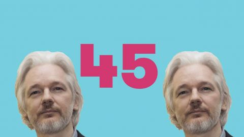 Chiffre 45 avec photo Julian Assange