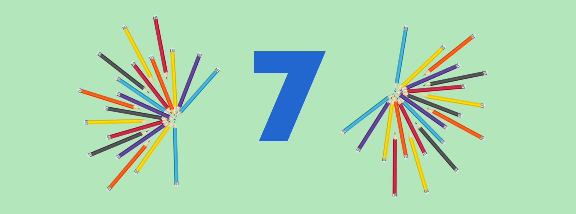 7 chiffres - L'ADN Chffre 7 et crayons de couleurs