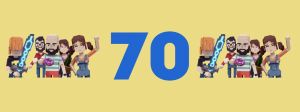 chiffre 70 avec personnages Sandbox
