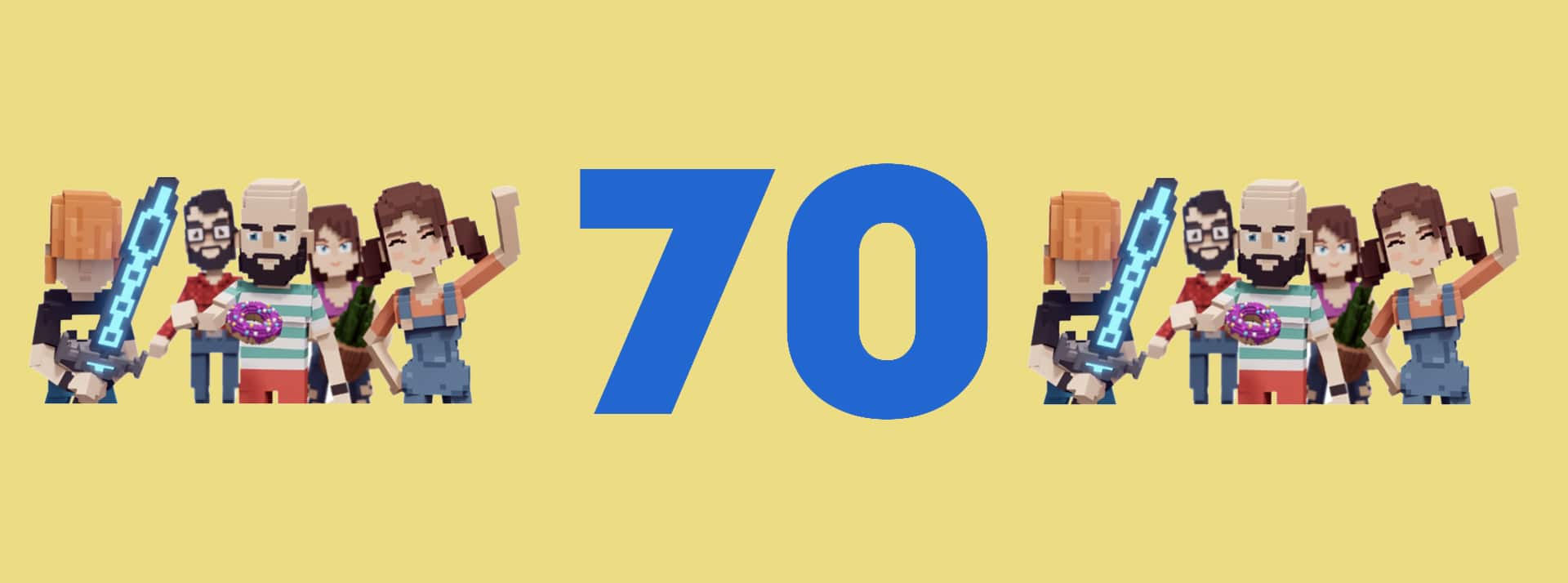 chiffre 70 avec personnages Sandbox