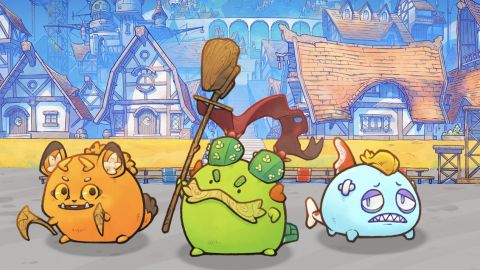 Axie Infinity Capture d'écran Axie Infinity avec 3 personnages du jeu