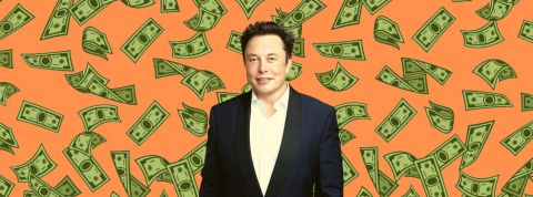 Elon Musk, simulateur d'argent Elon Musk sur fond de billets