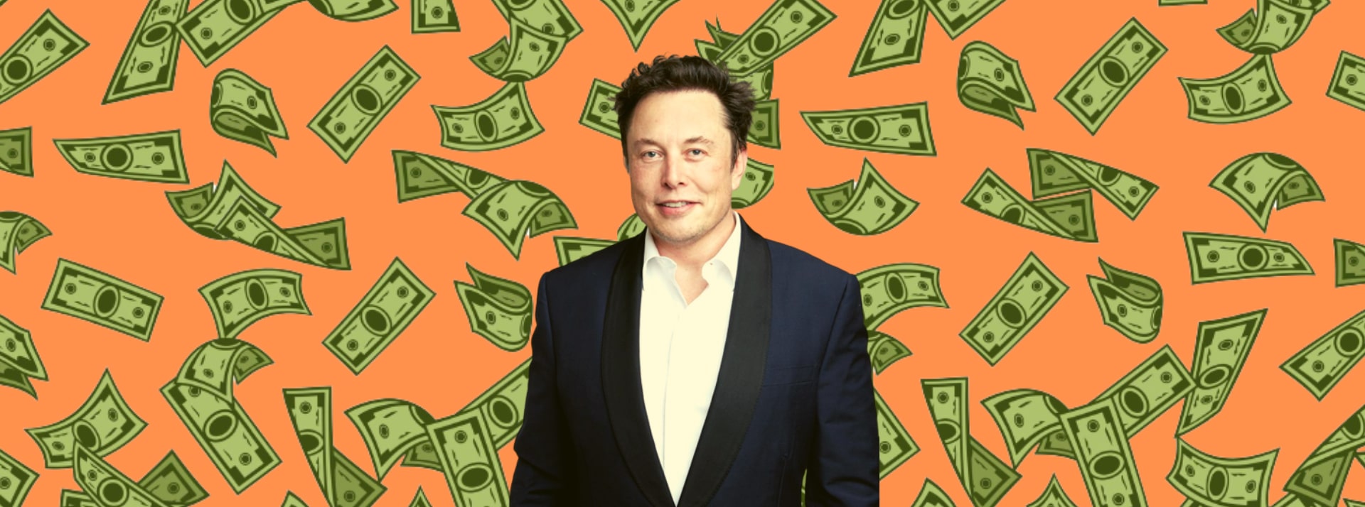 Elon Musk, simulateur d'argent - L'ADN Elon Musk sur fond de billets