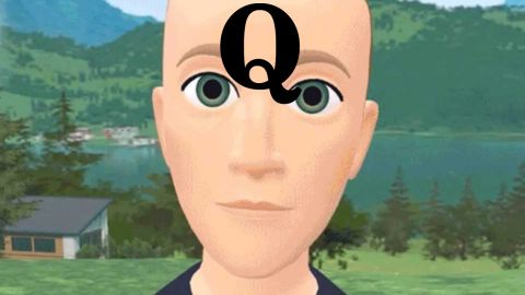 un avatar chauve avec la lettre Q sur le front