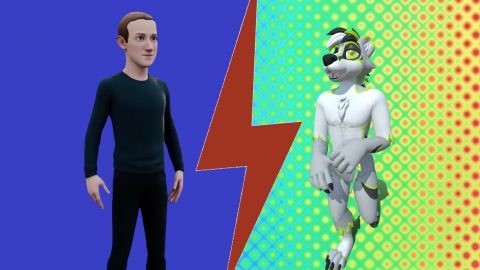l'avatar de Mark Zuckerberg contre un avatar de VRChat