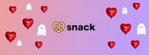 Coeurs et fantômes, accompagnés du logo de l'application Snack