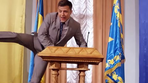 Capture d'écran du sitcom Serviteur du peuple avec le président urkrainien