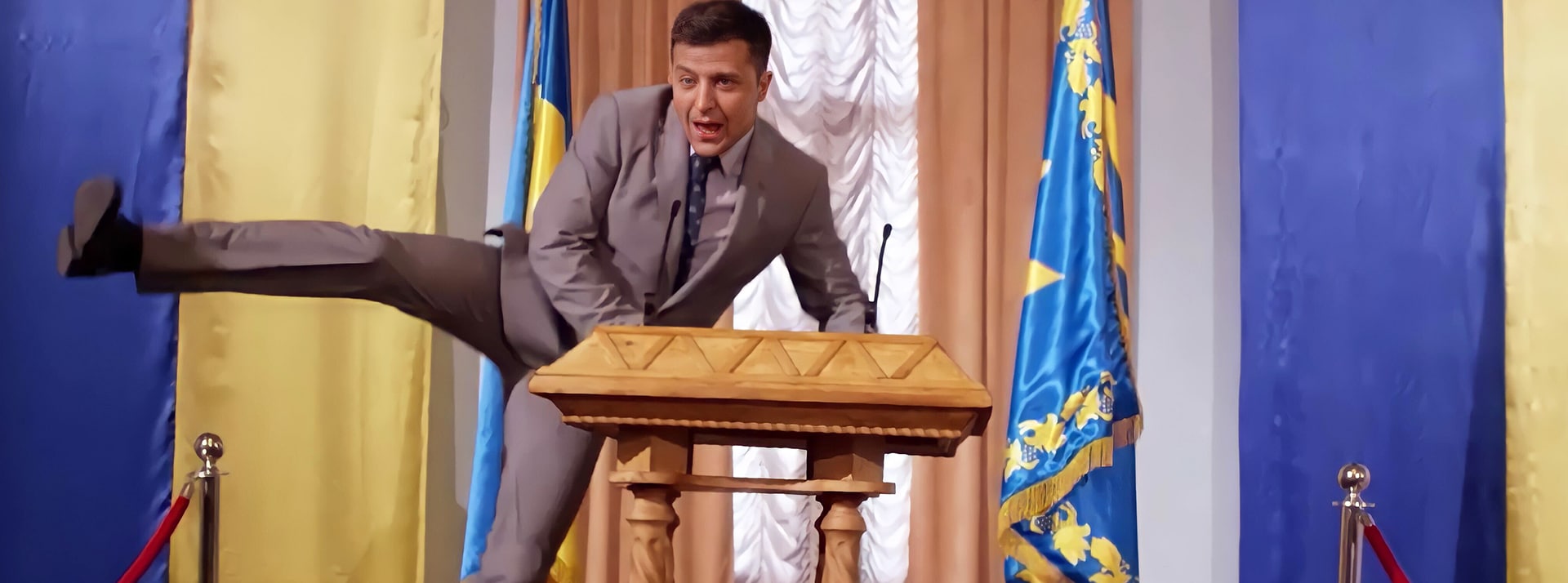 Serviteur du peuple - L'ADN Capture d'écran du sitcom Serviteur du peuple avec le président urkrainien
